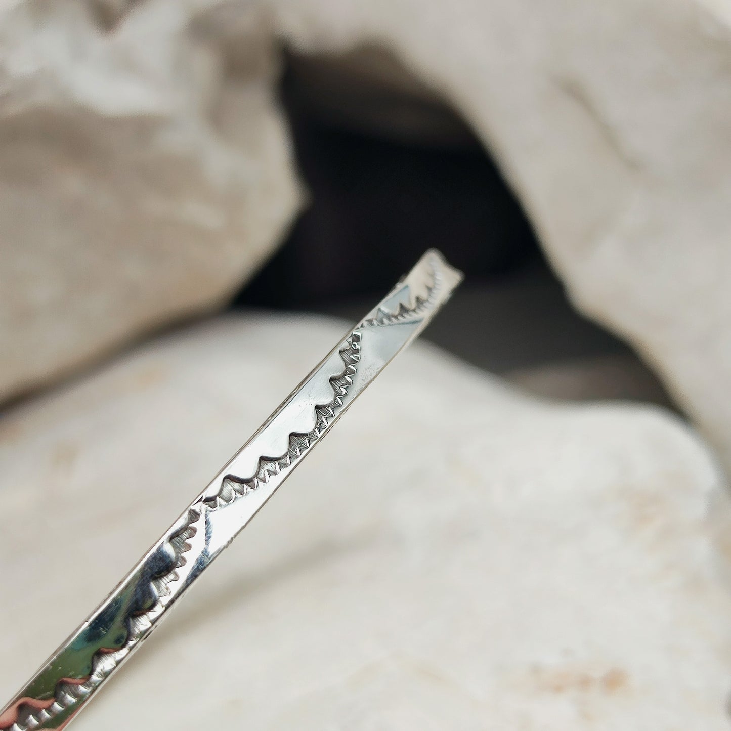 Sterling Silver Navajo Bangle by Tahe