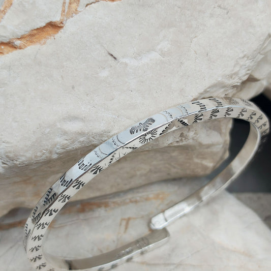 Sterling Silver Navajo Bangle by unknown Artist