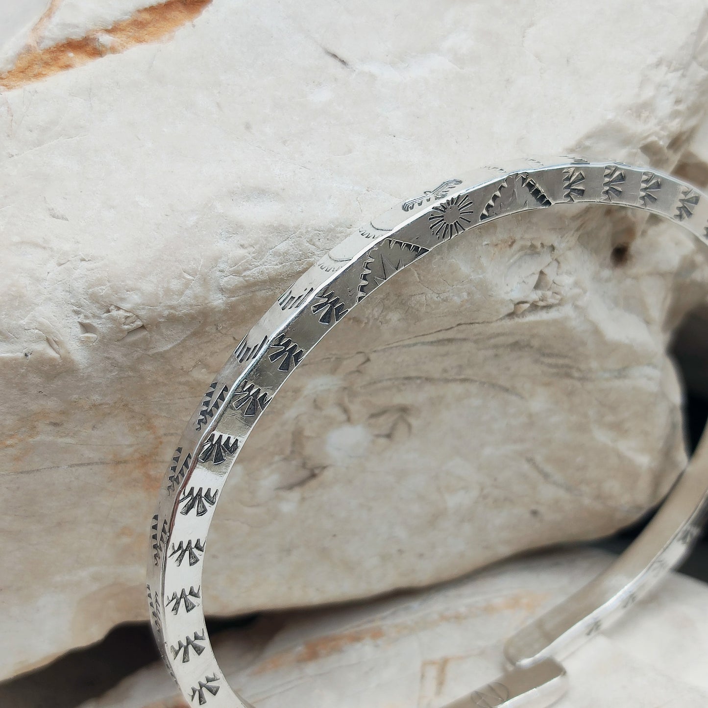 Sterling Silver Navajo Bangle by unknown Artist