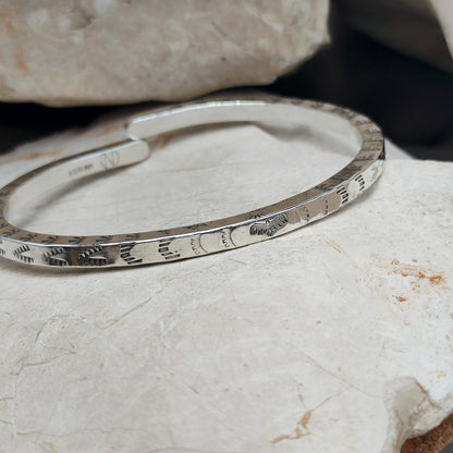 Sterling Silver Navajo Bangle by unknown Artist