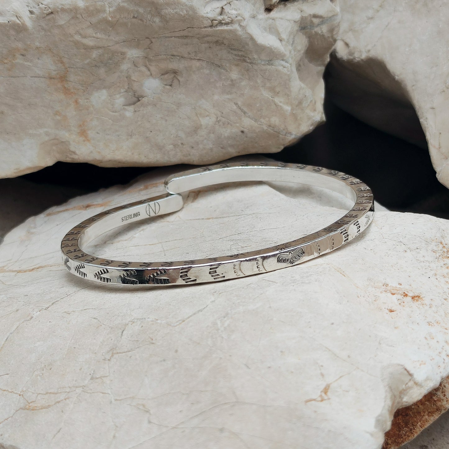 Sterling Silver Navajo Bangle by unknown Artist