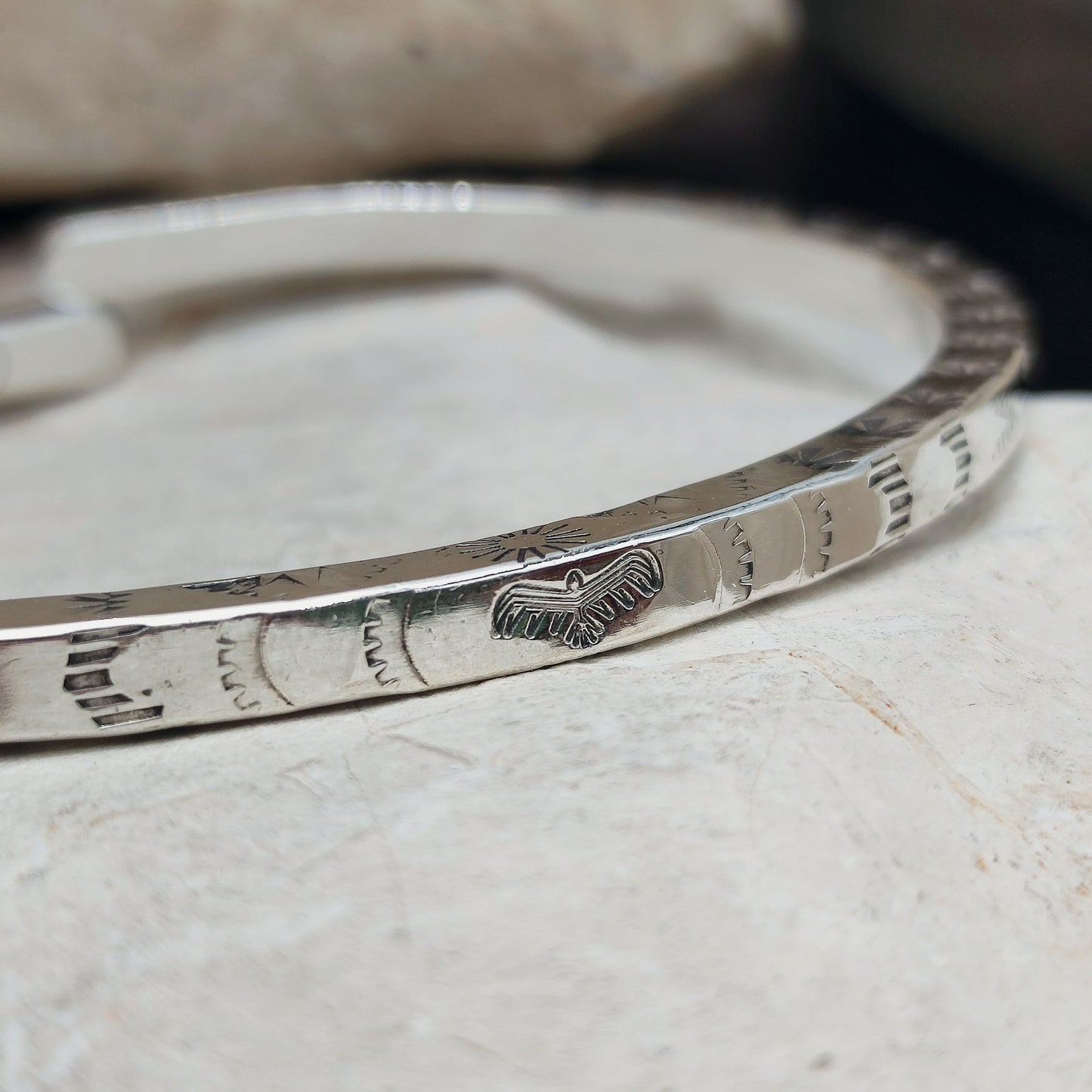 Sterling Silver Navajo Bangle by unknown Artist
