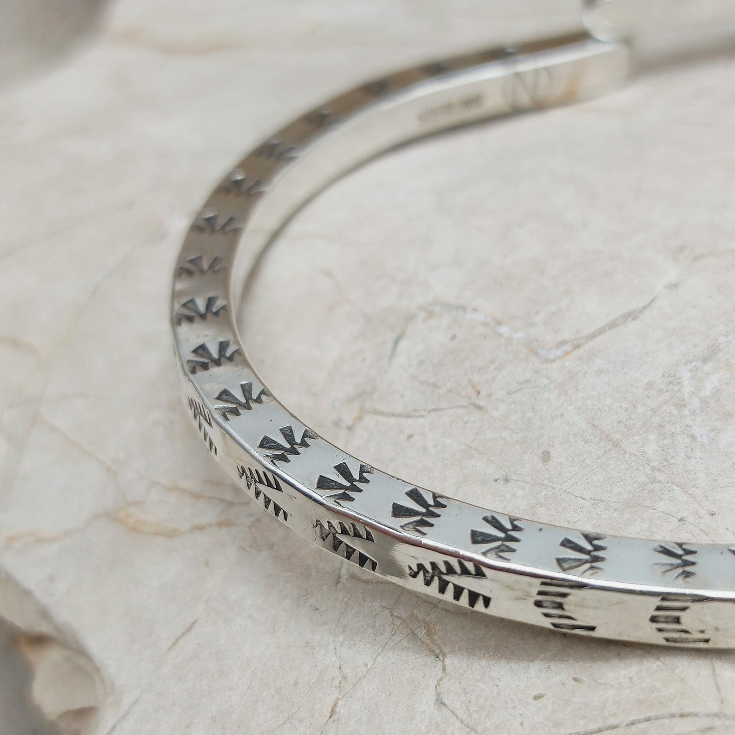 Sterling Silver Navajo Bangle by unknown Artist