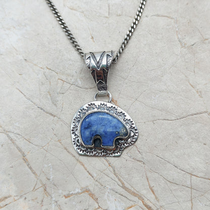 Bear Pendant by S.J. with Lapis Lazuli