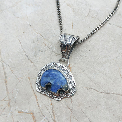 Bear Pendant by S.J. with Lapis Lazuli