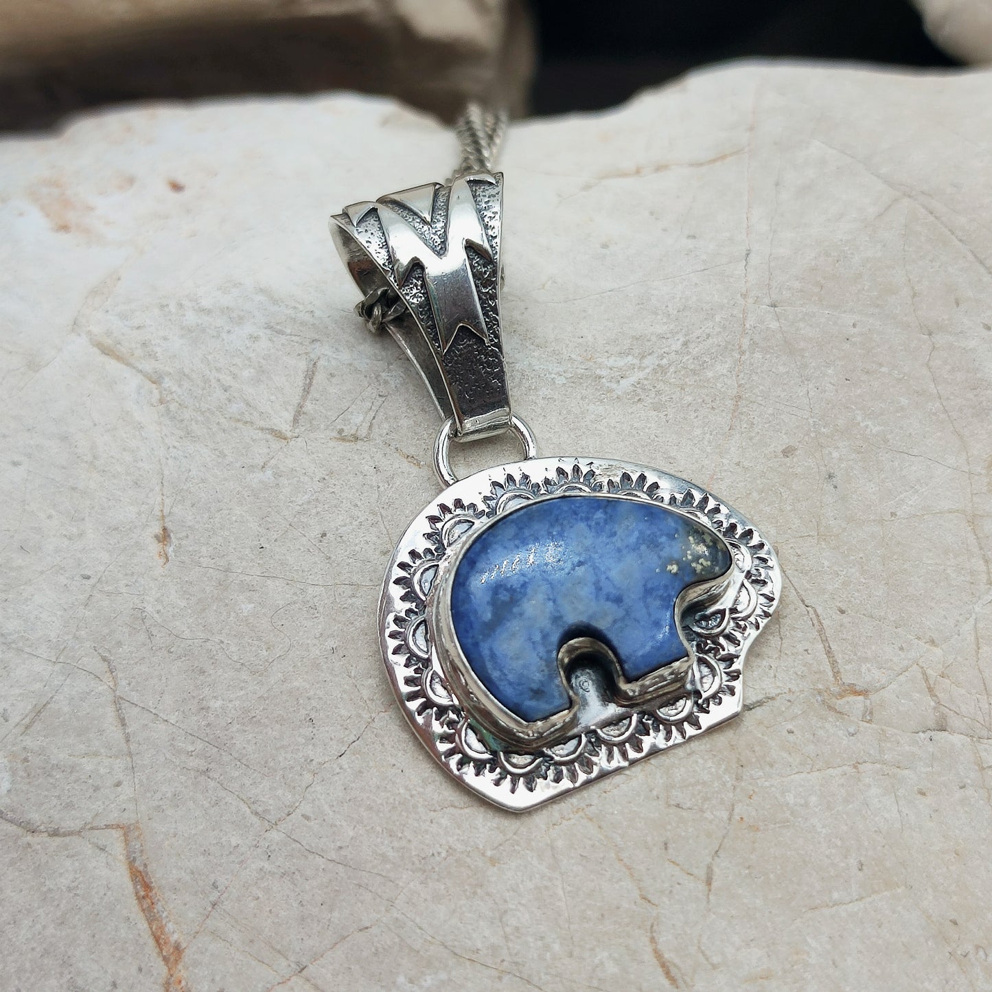 Bear Pendant by S.J. with Lapis Lazuli