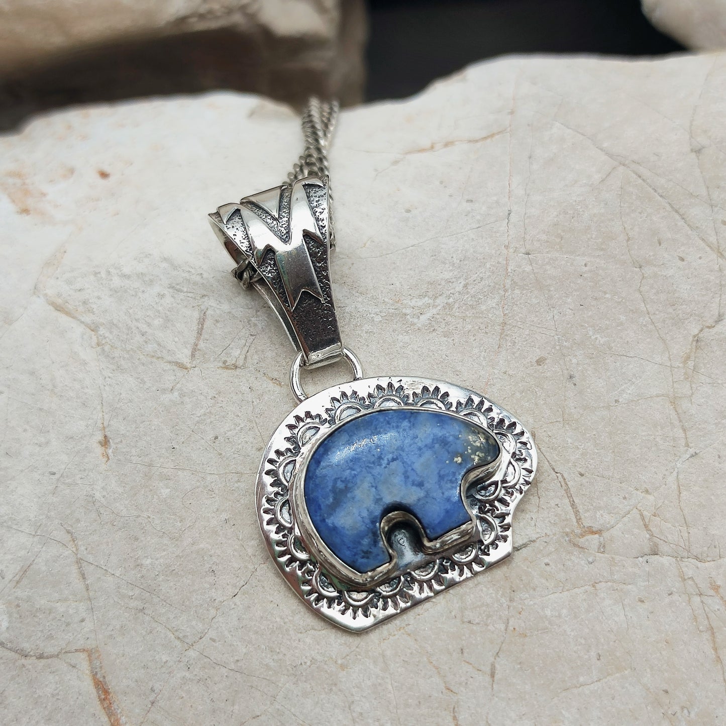 Bear Pendant by S.J. with Lapis Lazuli