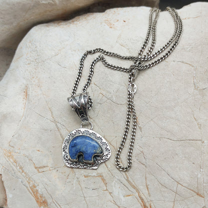Bear Pendant by S.J. with Lapis Lazuli