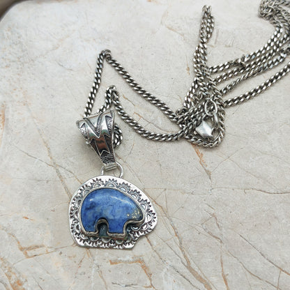 Bear Pendant by S.J. with Lapis Lazuli