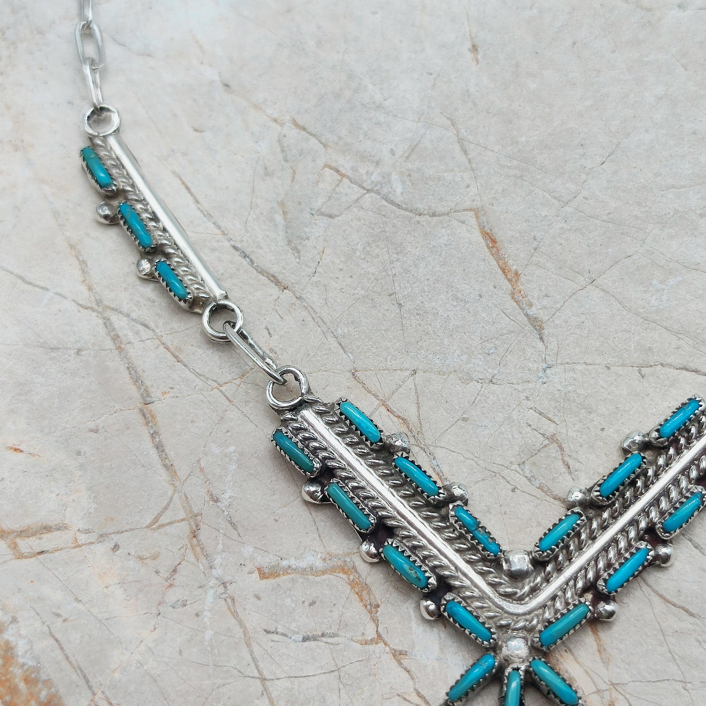 Zuni Turquoise Needlepoint Necklace