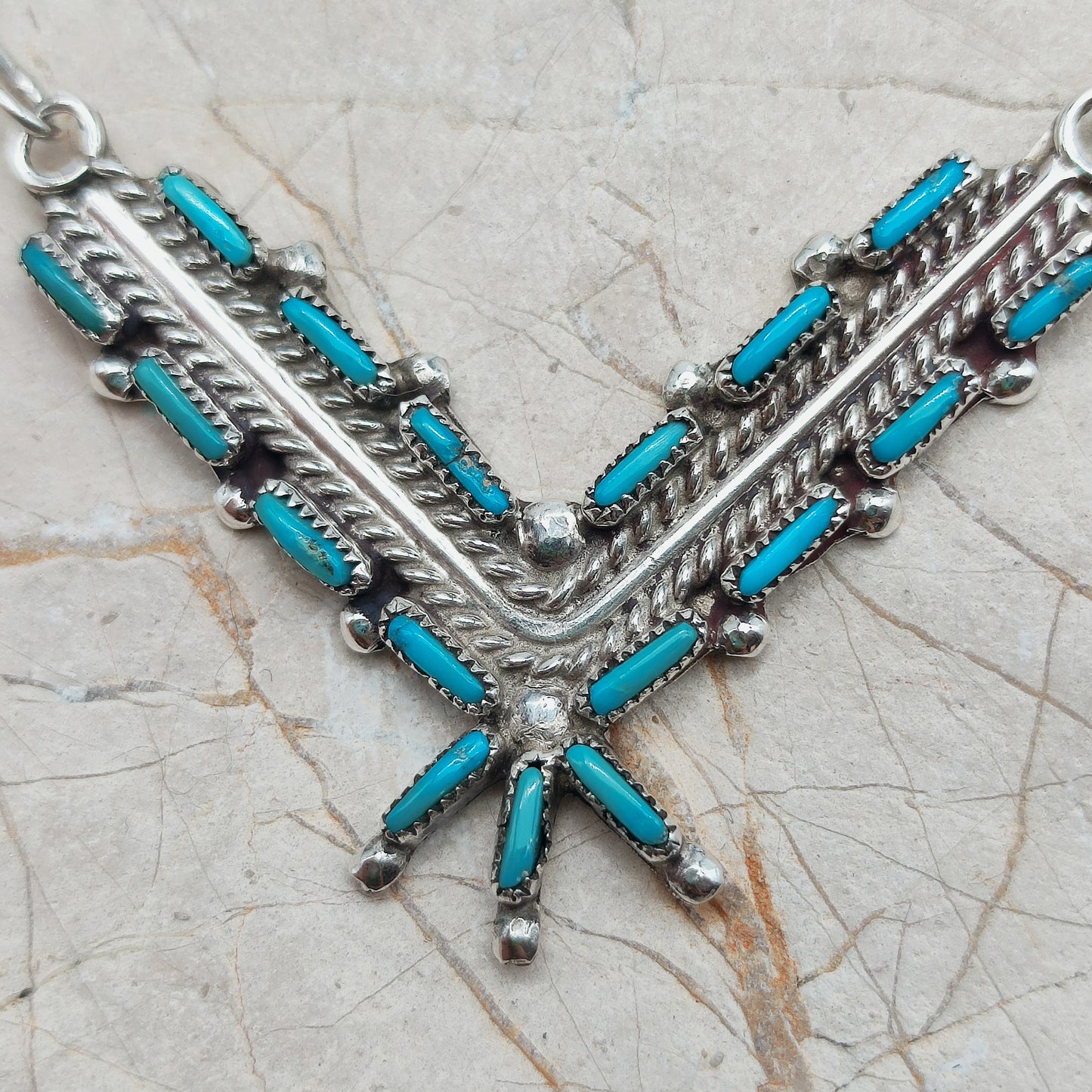 Zuni Turquoise Needlepoint Necklace
