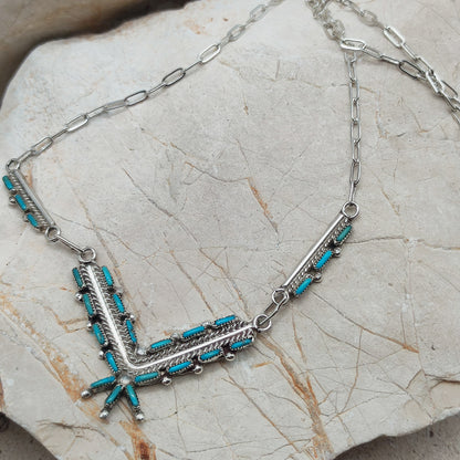 Zuni Turquoise Needlepoint Necklace