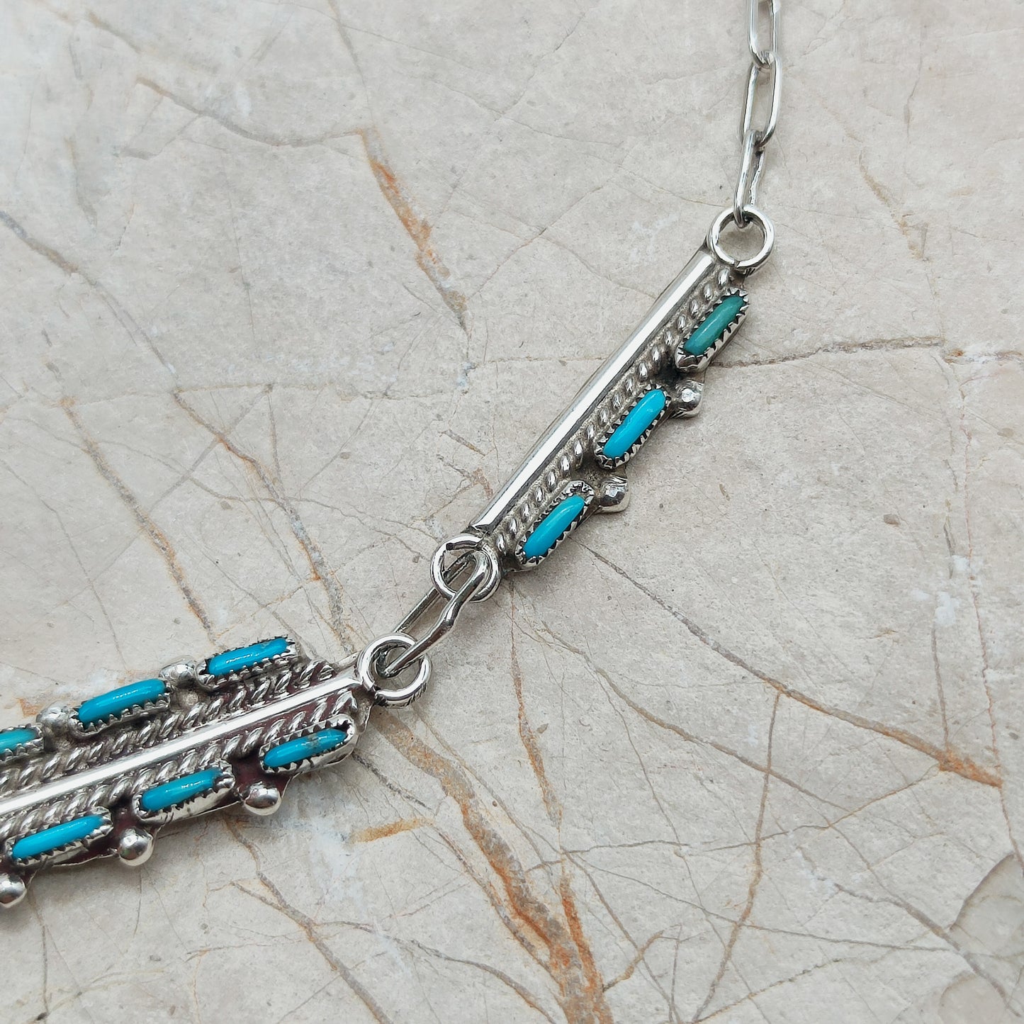 Zuni Turquoise Needlepoint Necklace