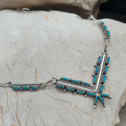 Zuni Turquoise Needlepoint Necklace