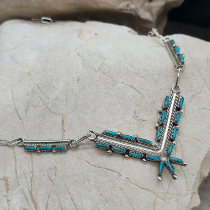 Zuni Turquoise Needlepoint Necklace