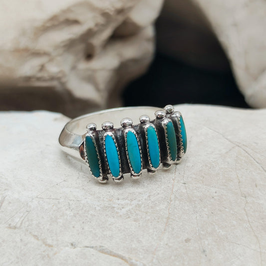 Vintage Turquoise Zuni Needlepoint ring by Paloma