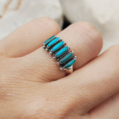 Vintage Turquoise Zuni Needlepoint ring by Paloma