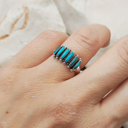 Vintage Turquoise Zuni Needlepoint ring by Paloma