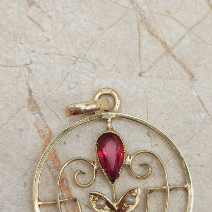 Art Nouveau Pendant in 14K gold