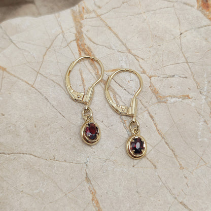 Elegant dangles with Garnet in 14K gold