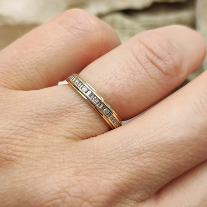 Vintage Diamond baguette ring in 9K gold