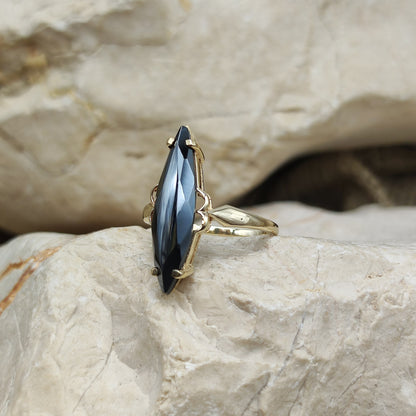 Vintage Hematite ring in 10K gold