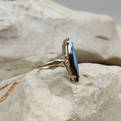 Vintage Hematite ring in 10K gold