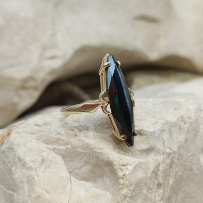 Vintage Hematite ring in 10K gold