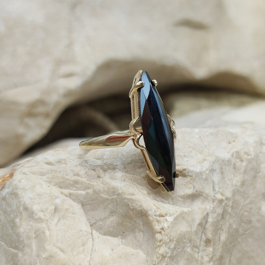 Vintage Hematite ring in 10K gold