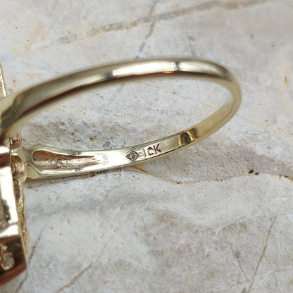 Vintage Hematite ring in 10K gold