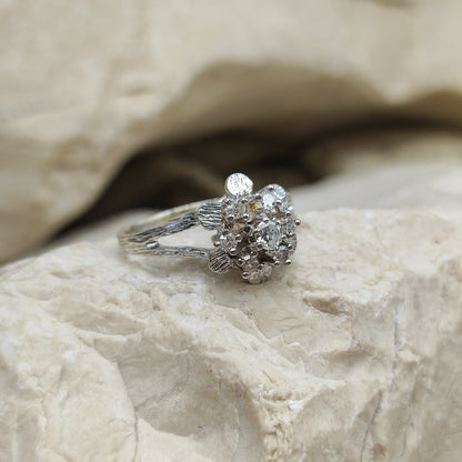 Vintage Diamond cluster ring in 8K gold