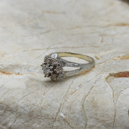 Vintage Diamond cluster ring in 8K gold