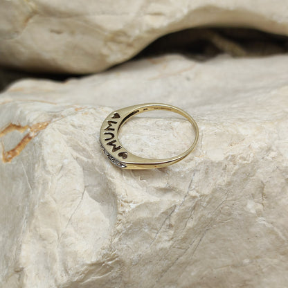Vintage Diamond MUM ring in 9K gold