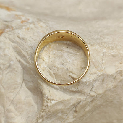 Antique Starburst 0.15ct Old European cut Diamond ring in 18K gold