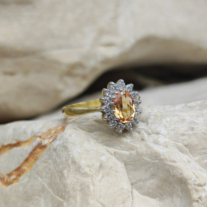 Vintage Spinel and Diamond ring in 18K gold