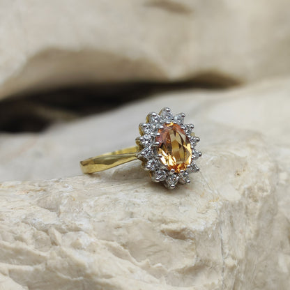 Vintage Spinel and Diamond ring in 18K gold
