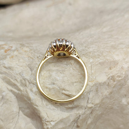 Vintage Spinel and Diamond ring in 18K gold