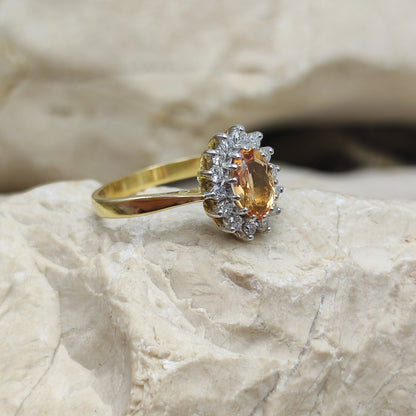Vintage Spinel and Diamond ring in 18K gold