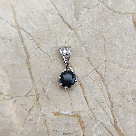 Sapphire and Diamond Pendant in 14K gold