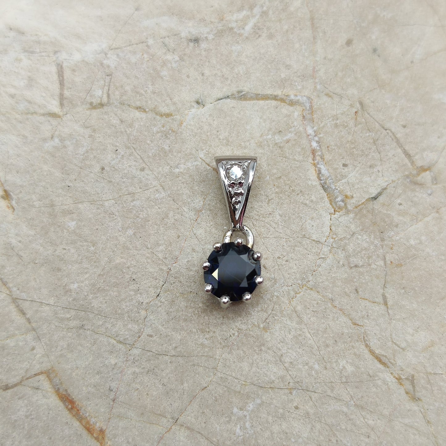 Sapphire and Diamond Pendant in 14K gold