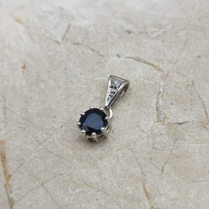 Sapphire and Diamond Pendant in 14K gold