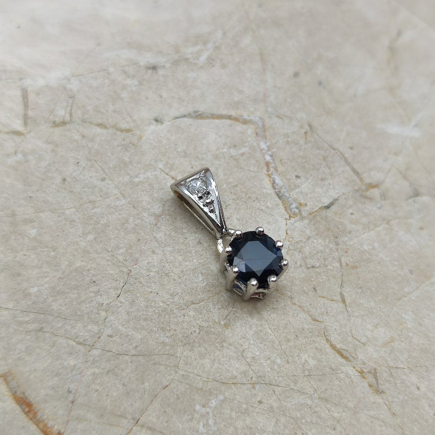 Sapphire and Diamond Pendant in 14K gold