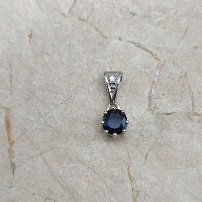Sapphire and Diamond Pendant in 14K gold