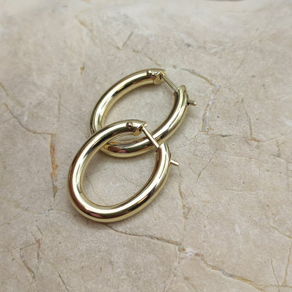Smooth Oval Earrings in 9K gold