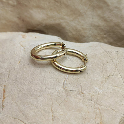 Smooth Oval Earrings in 9K gold