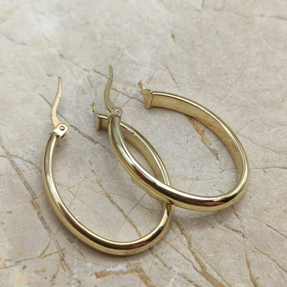 Large Oval Earrings in 9K gold