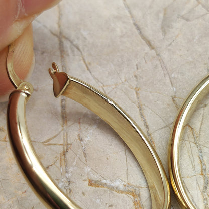 Large Oval Earrings in 9K gold