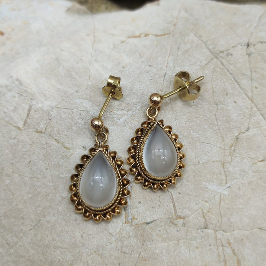 Moonstone Earrings in 9K gold