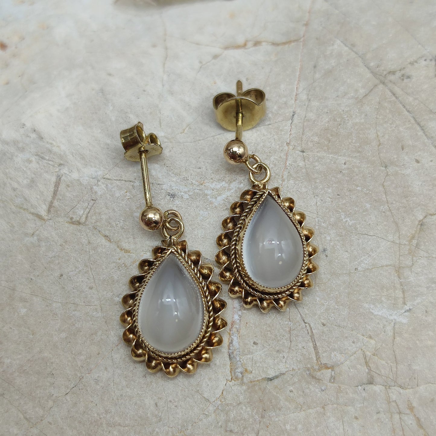 Moonstone Earrings in 9K gold