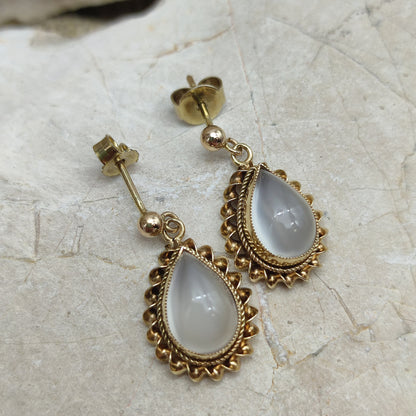 Moonstone Earrings in 9K gold